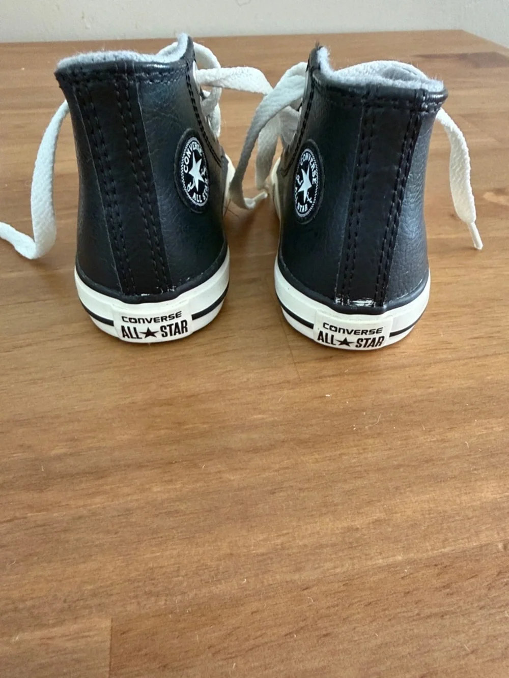 Converse Kids Black High-Top Sneakers with White Laces. Size 4 Baby